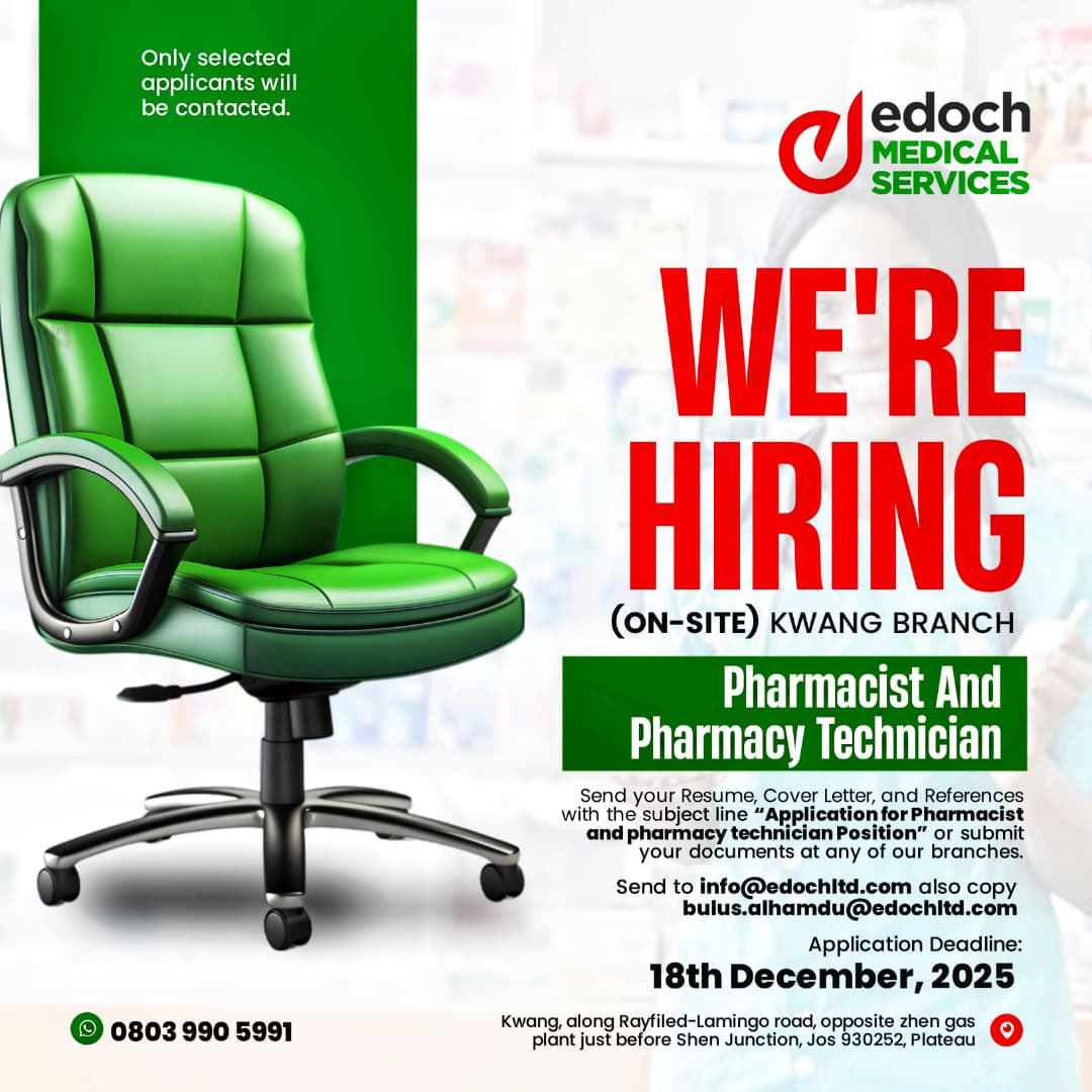 Job Openings at Edoch Medical Services – Doctors, Pharmacists, and Pharmacy Technicians Wanted